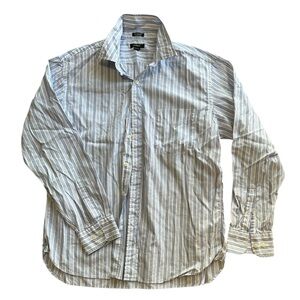 J. Crew Women's size large Blue and White Striped Casual Shirt